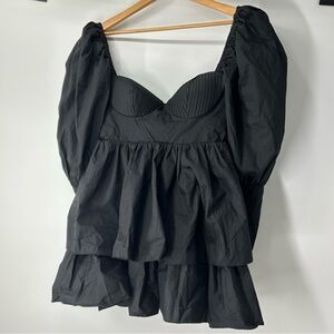 ASOS Elegant Black Tiered Mini Dress